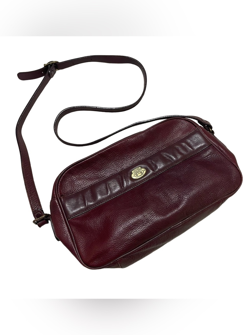 Vintage Etienne Aigner Burgundy Leather Crossbody with Gold-Tone Turnlock
